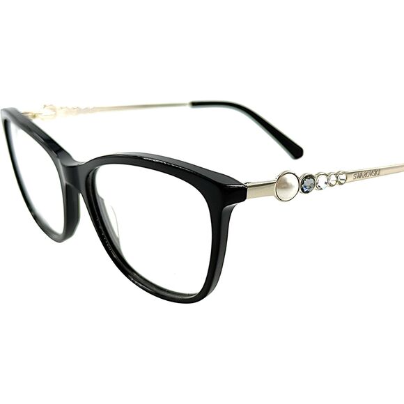 Swarovski SK5276 Womens Plastic Eyeglass Frame 001 Shiny Black 54-16